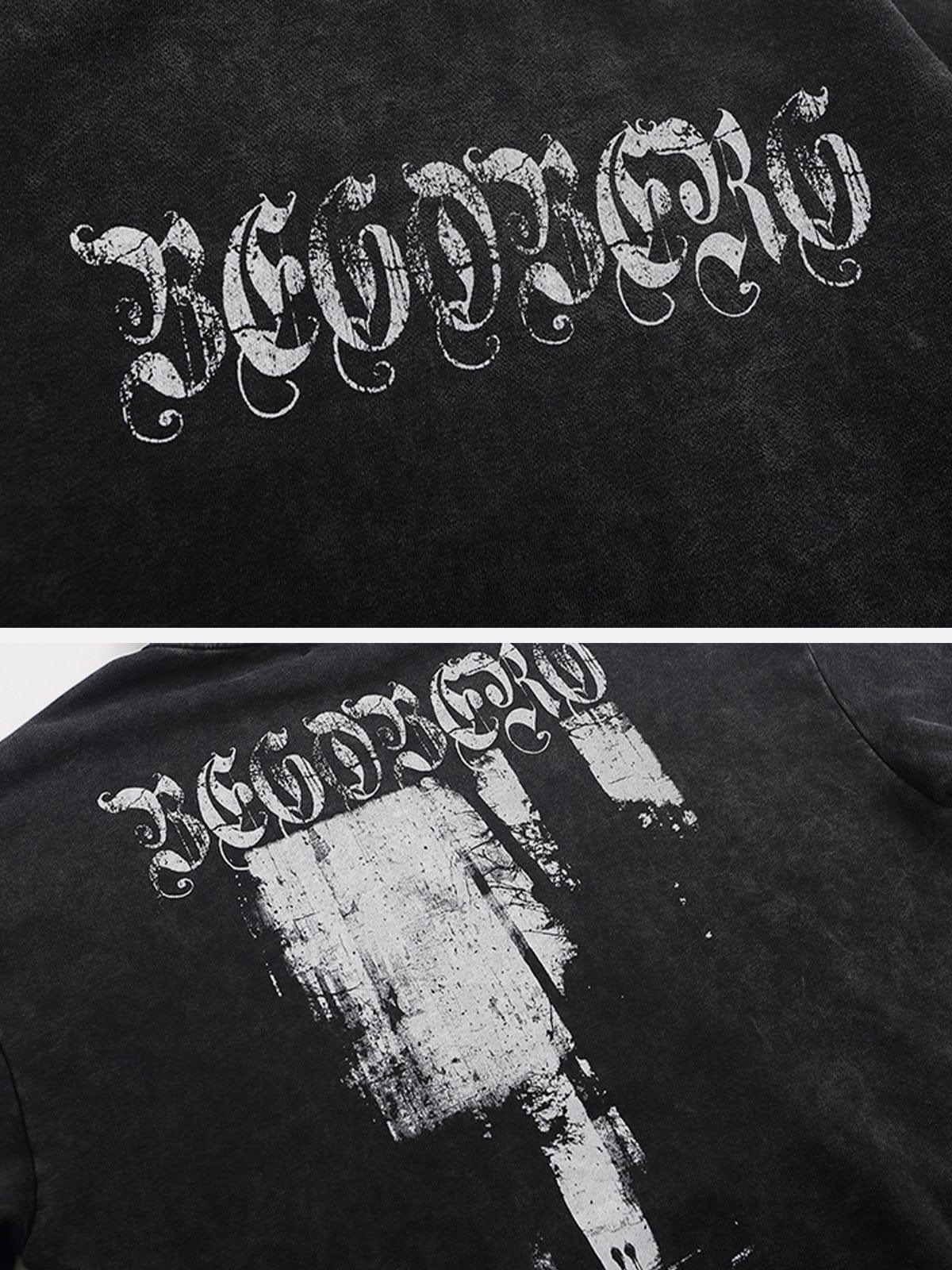 Washed Dark Woods Pattern Hoodie