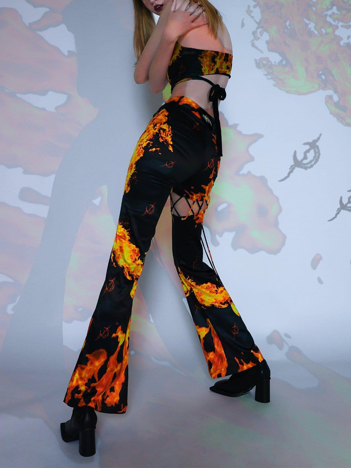 Stereoscopic Flame Print Vest