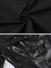 Leather Metal Buckle Long Sleeve Corp T Shirt