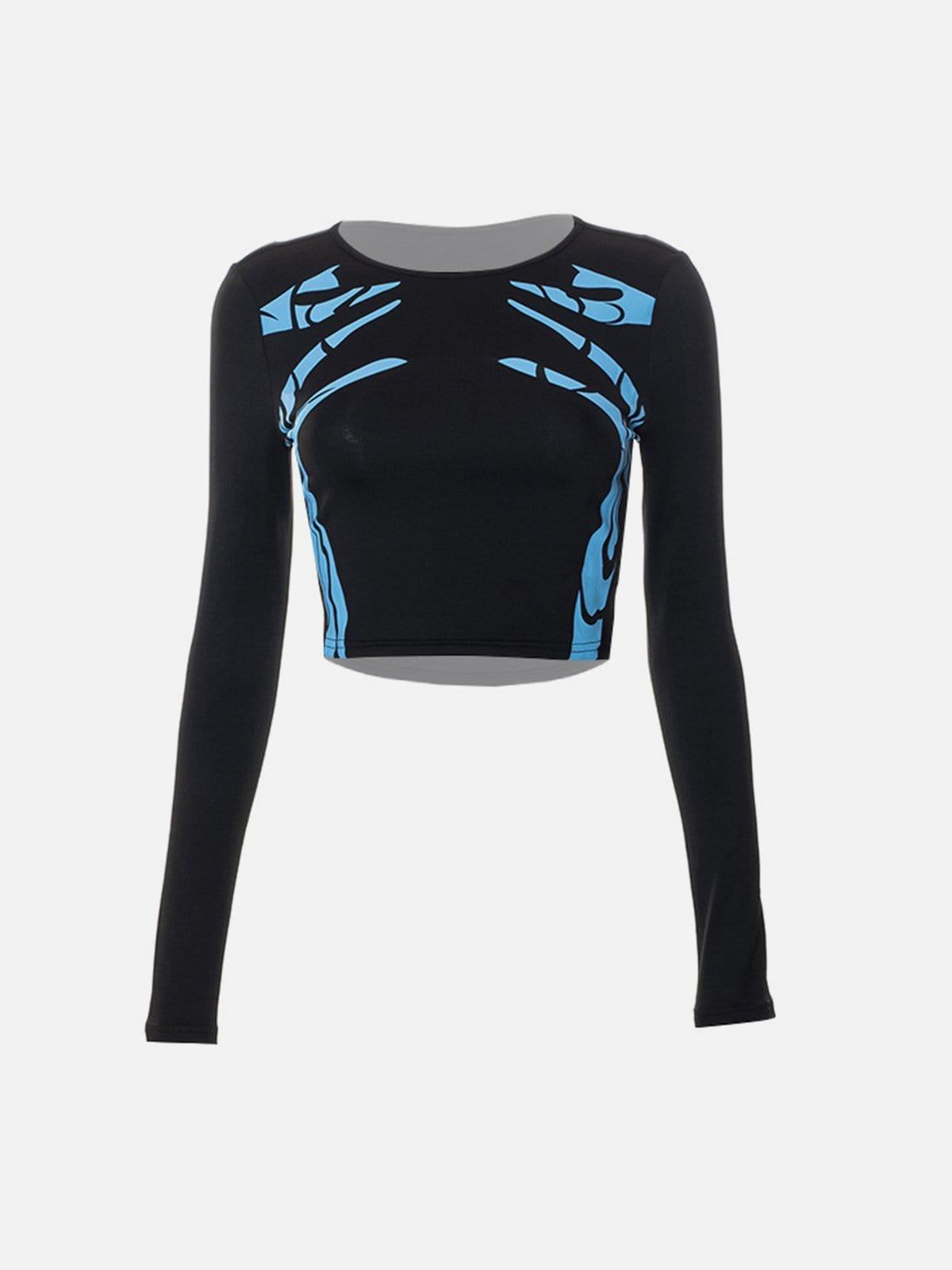 Finger Graphic Long Sleeve T Shirts