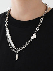 Wings Heart Pearl Necklace