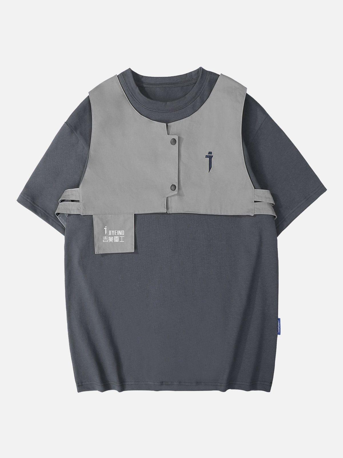 Detachable Vest Embroidery Tee