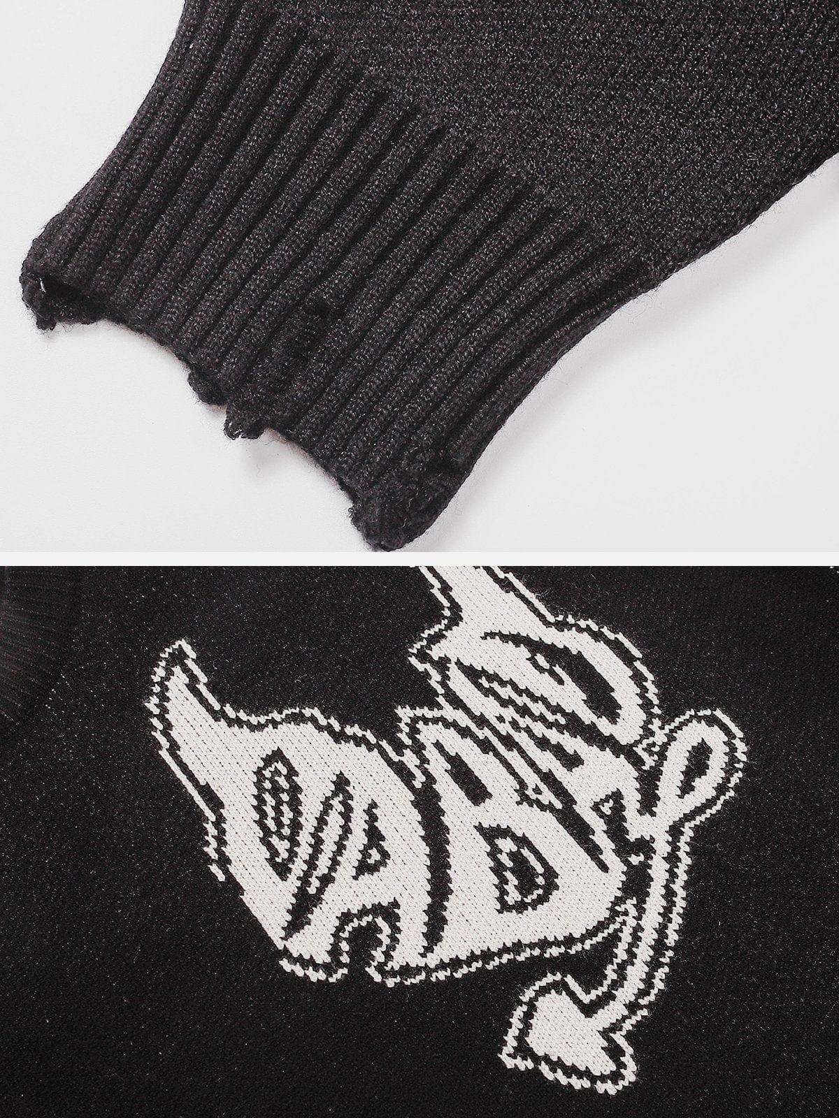 Devil Alphabet Knit Sweater