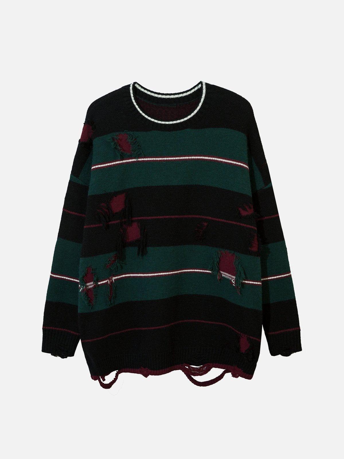 Stripe Hole Sweater