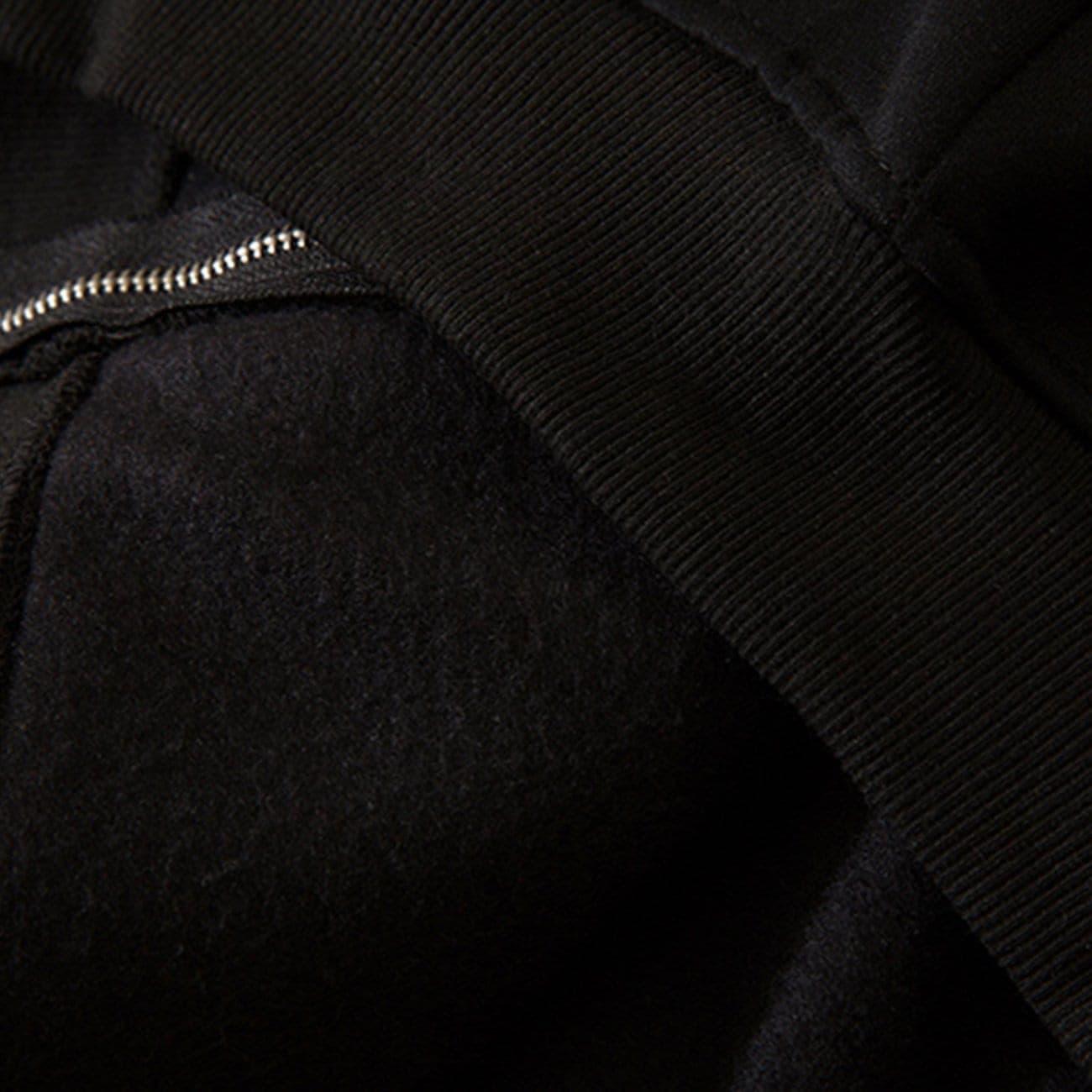 Circle Letters Print Fleece Zip Up Hoodie