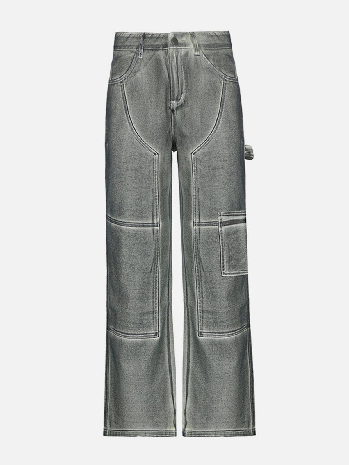 Multi Pockets Washed Jean