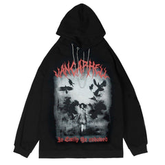 Dark Raven Girl Print Hoodies