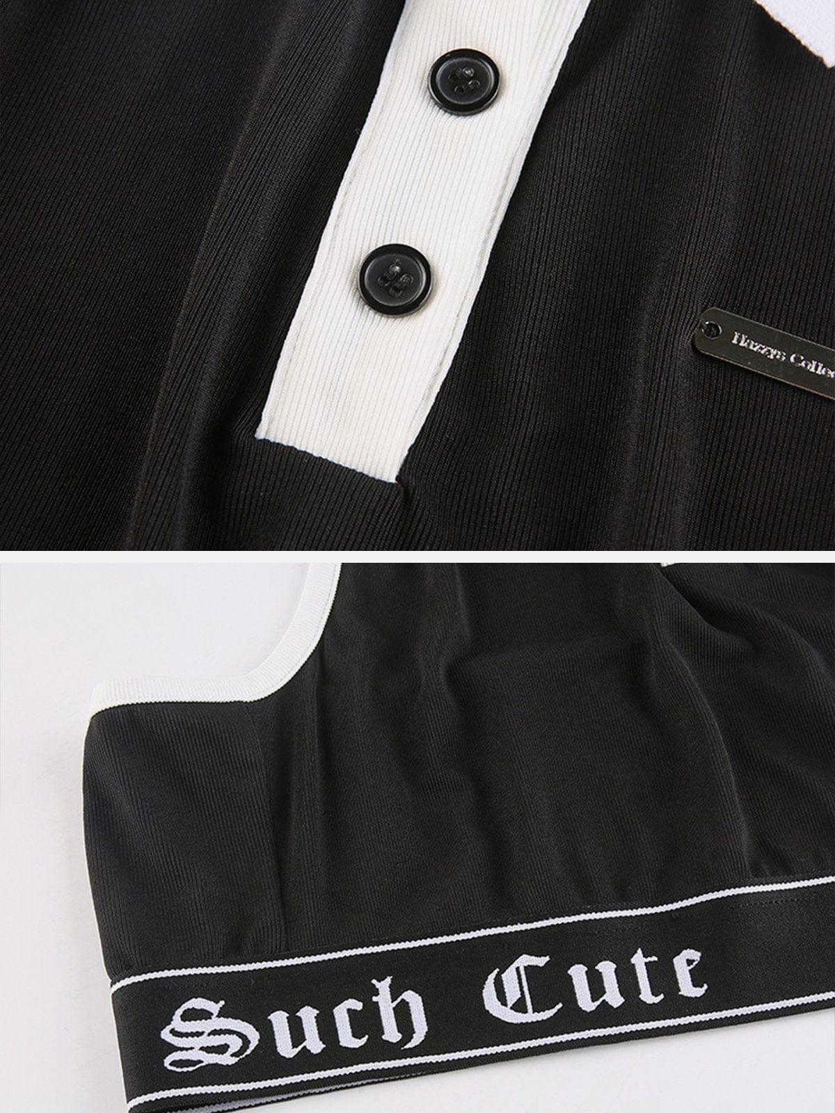 Contrasting Colors Two-Piece T Shirt