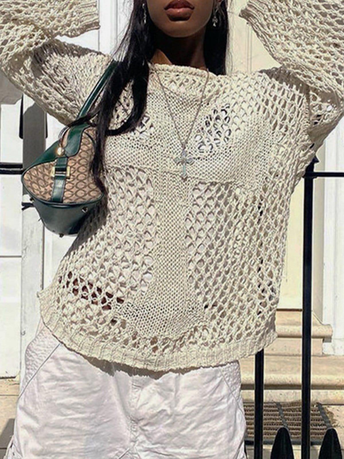Crucifix Hollow Perspective Sweater