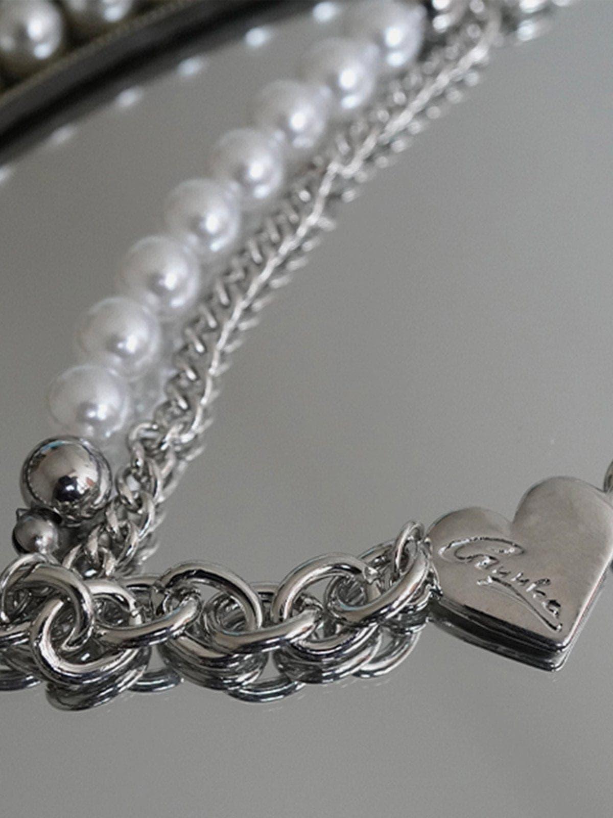 Wings Heart Pearl Necklace