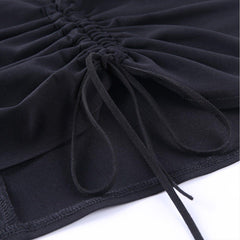 Drawstring Buckle Belt Skirt