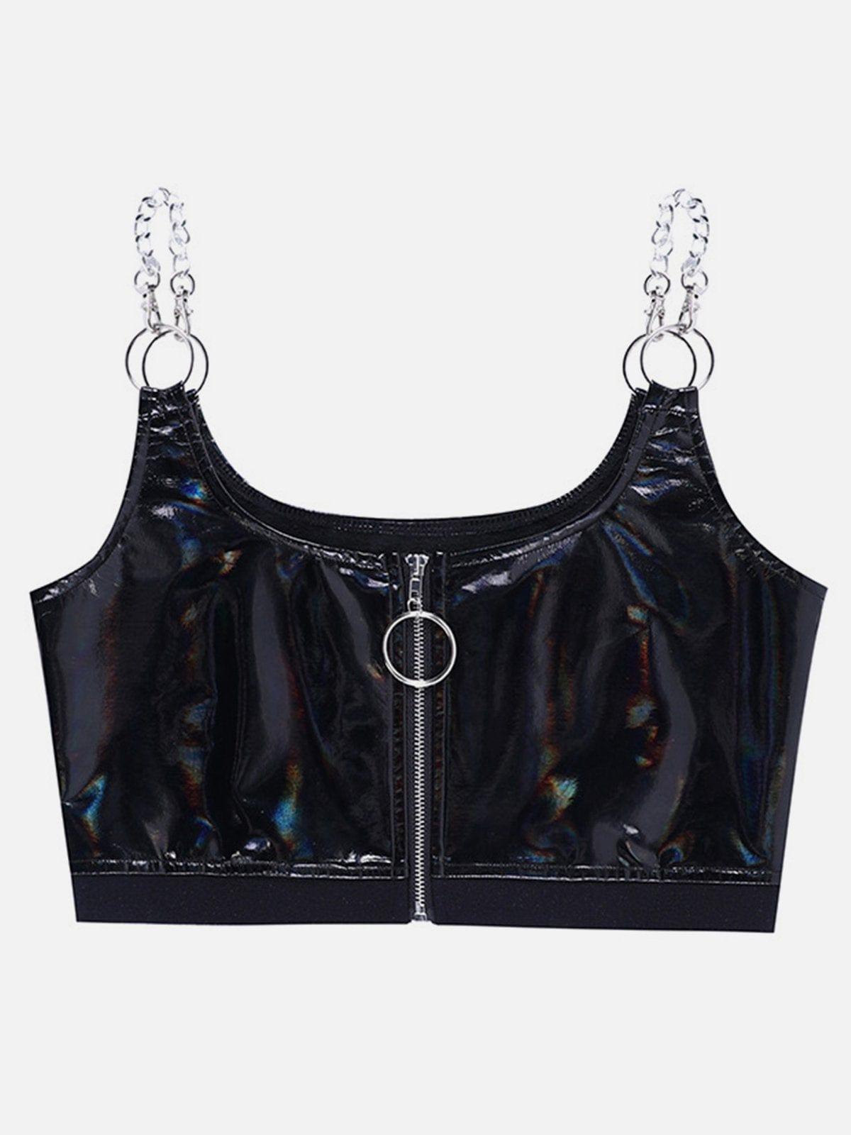 Zip Up PU Vest
