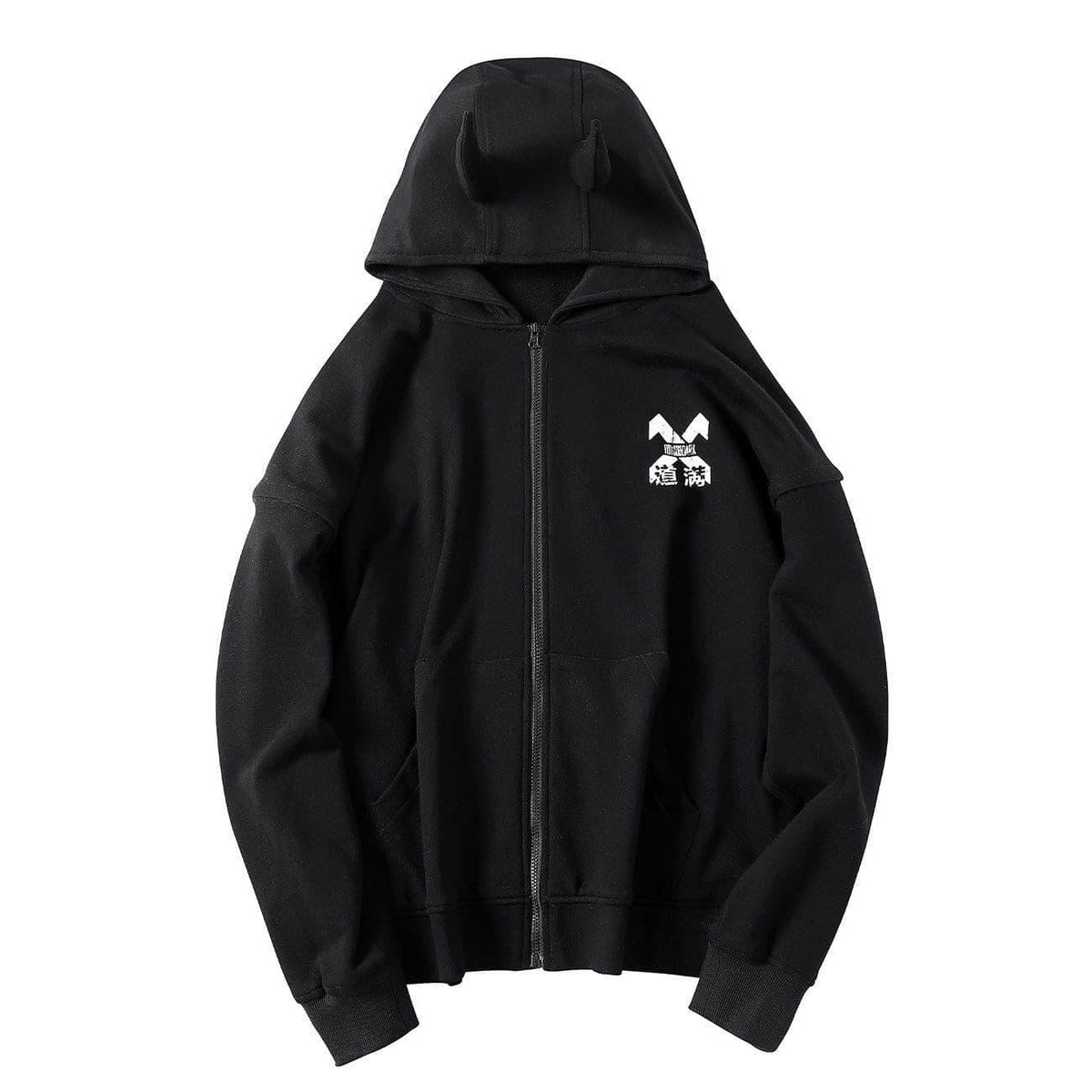 Techwear Devil Horns Cardigan Hoodies