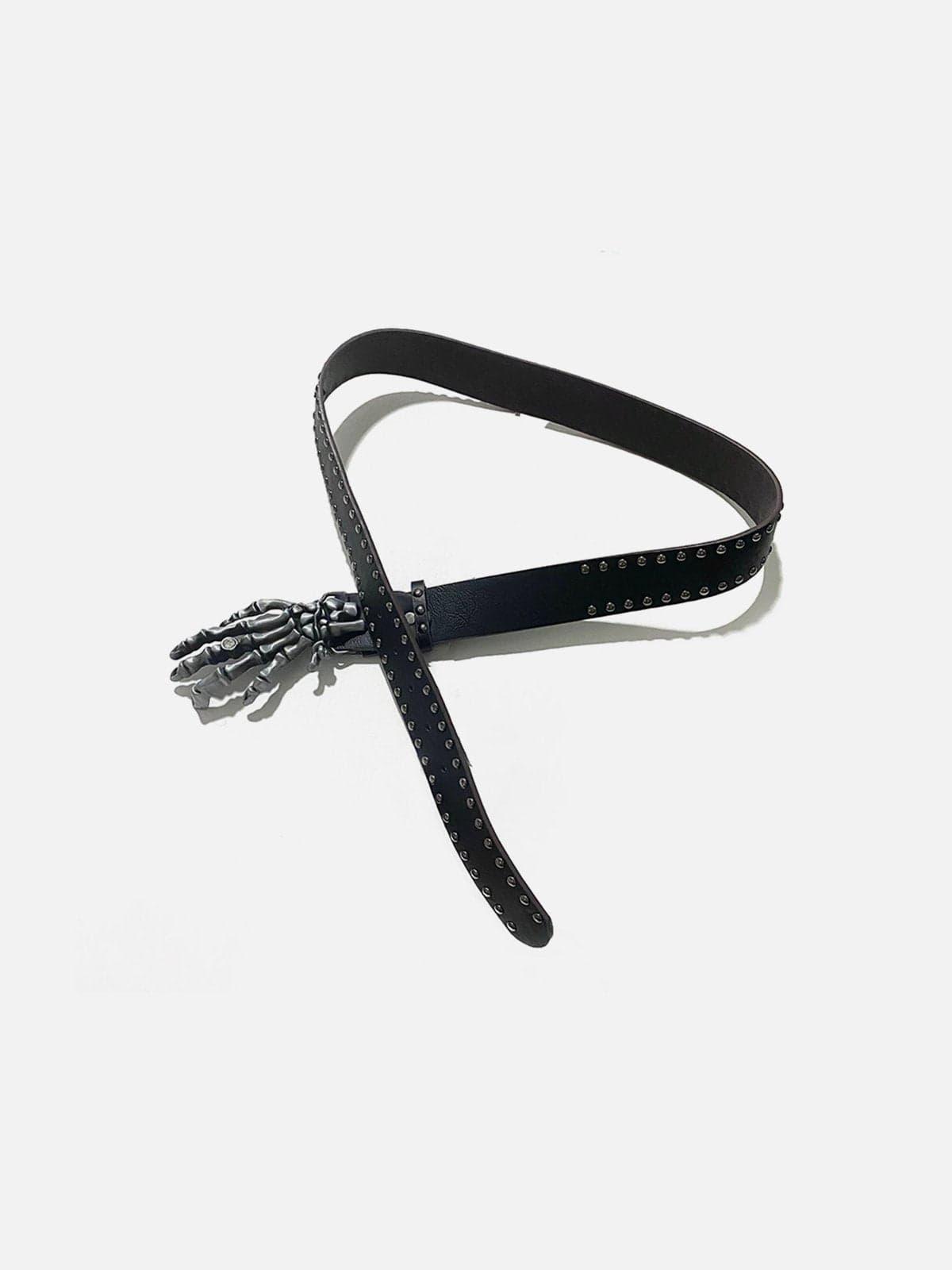 Skeleton Hand Rivets Belt