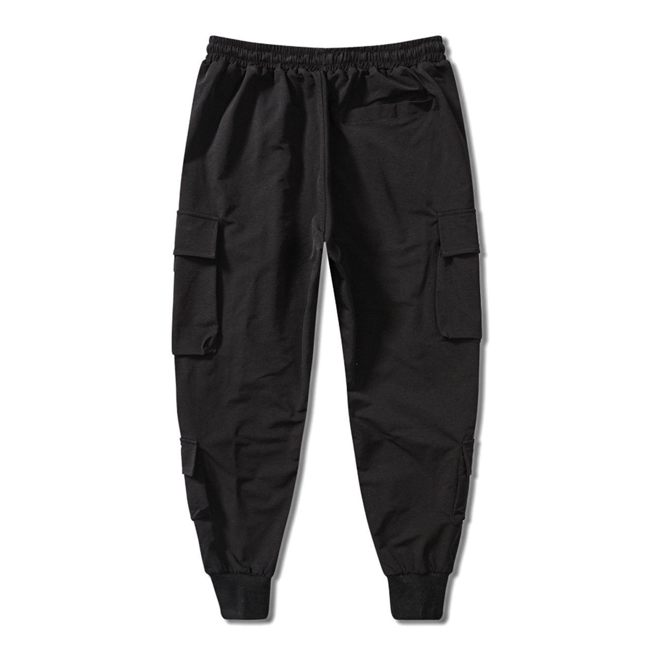 Multi Ribbon Pockets Cargo Pants