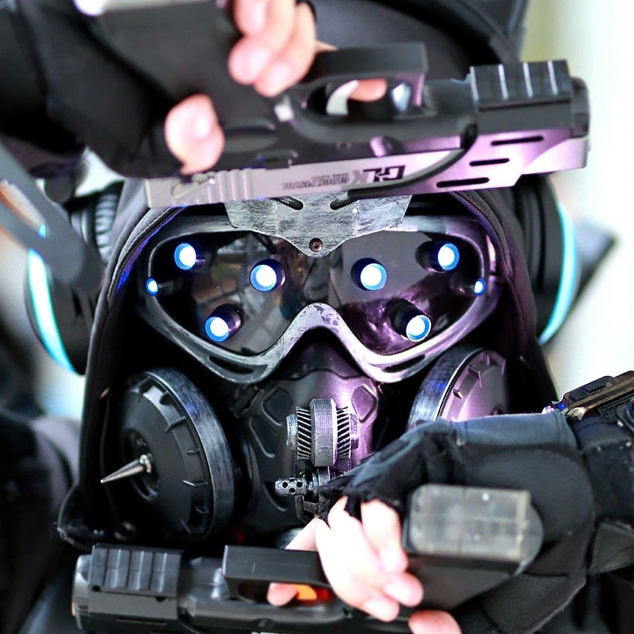 Cyberpunk Mechanical Sci-fi Steam Glow Mask
