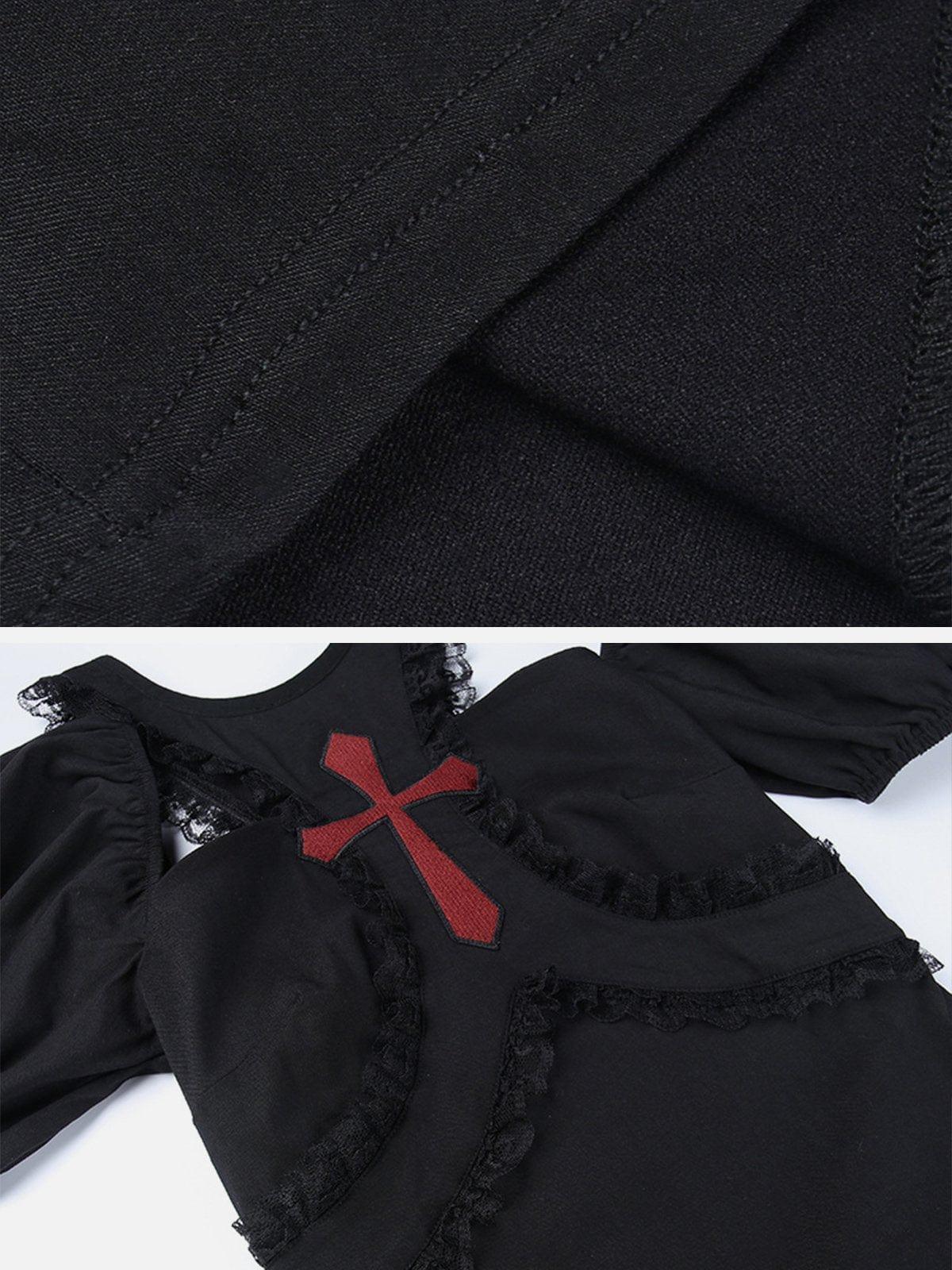 Appliqué Crucifix Lace Dress