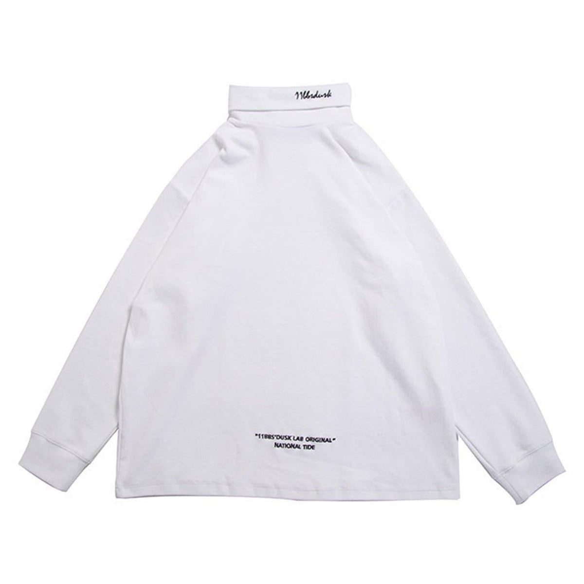 Dark Turtleneck Embroidery Sweatshirt