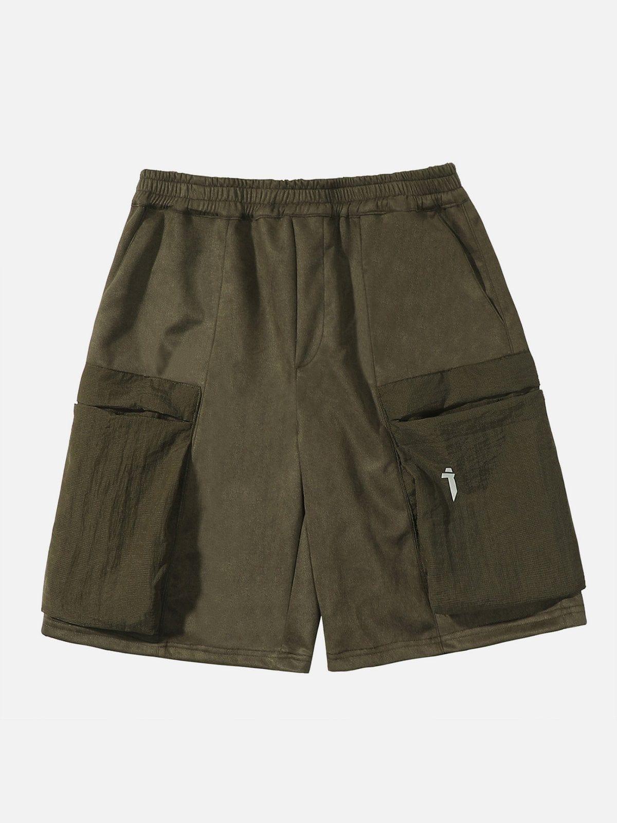 Patchwork Embroidery Cargo Shorts