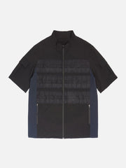 Patchwork Zip Up Function Short Sleeve Shirt