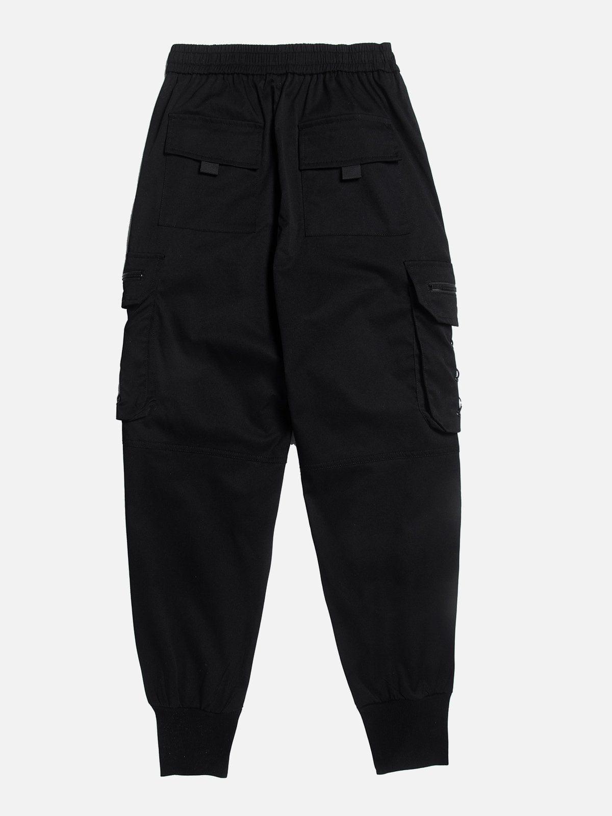 Rope Pocket Drawstring Skinny Cargo Pants