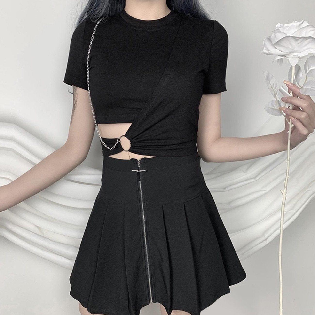 Irregular Chain Short Sleeve T Shirt