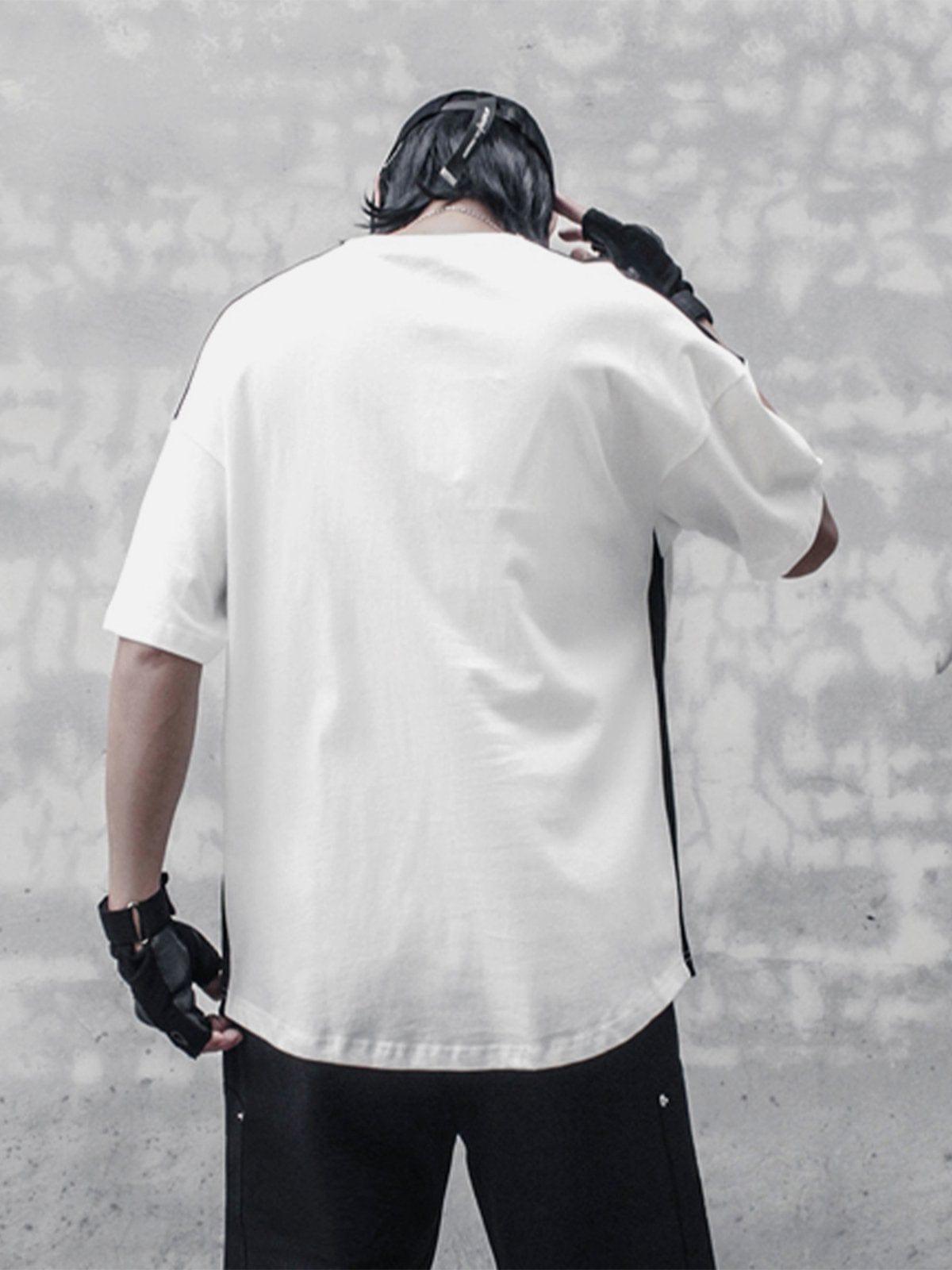 Black White Patchwork Tee