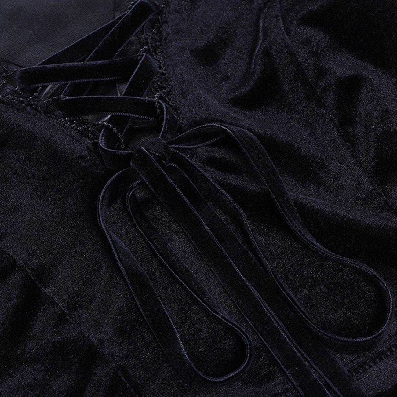 Tie Rope Lantern Sleeve T Shirt