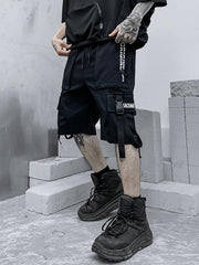 Letter Schoolbag Buckle Cargo Shorts