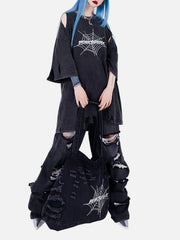 Irregular Hole Spider Web Tee