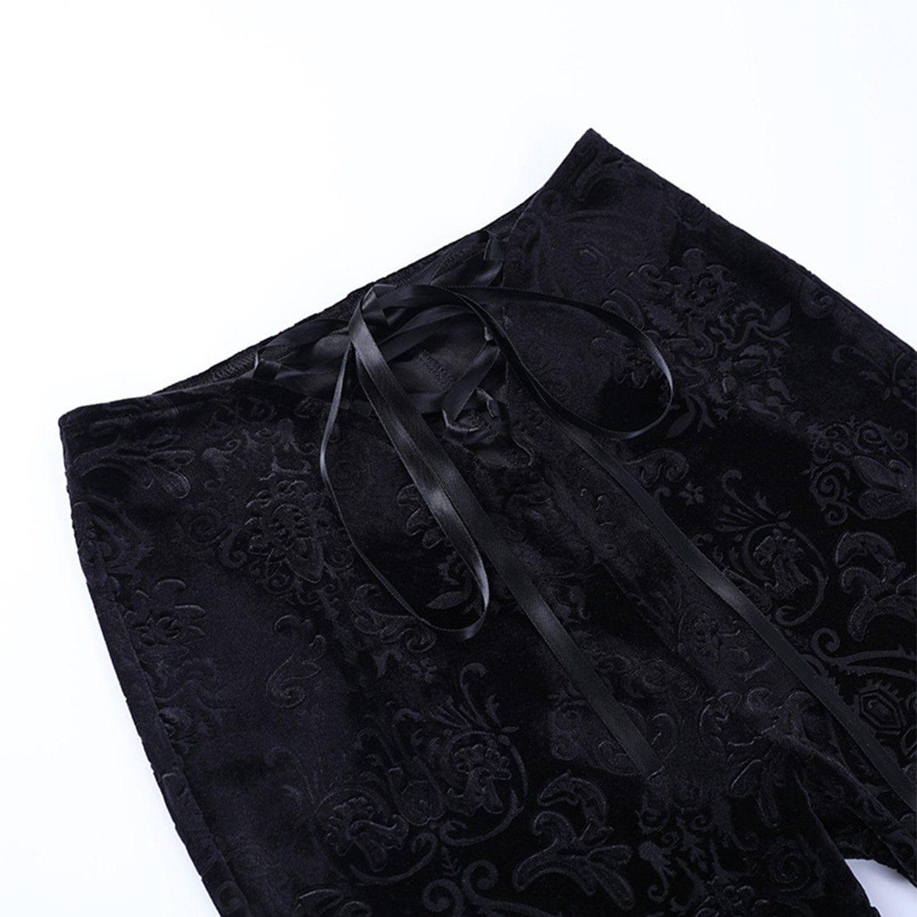Low Waist Straps Flared Pants
