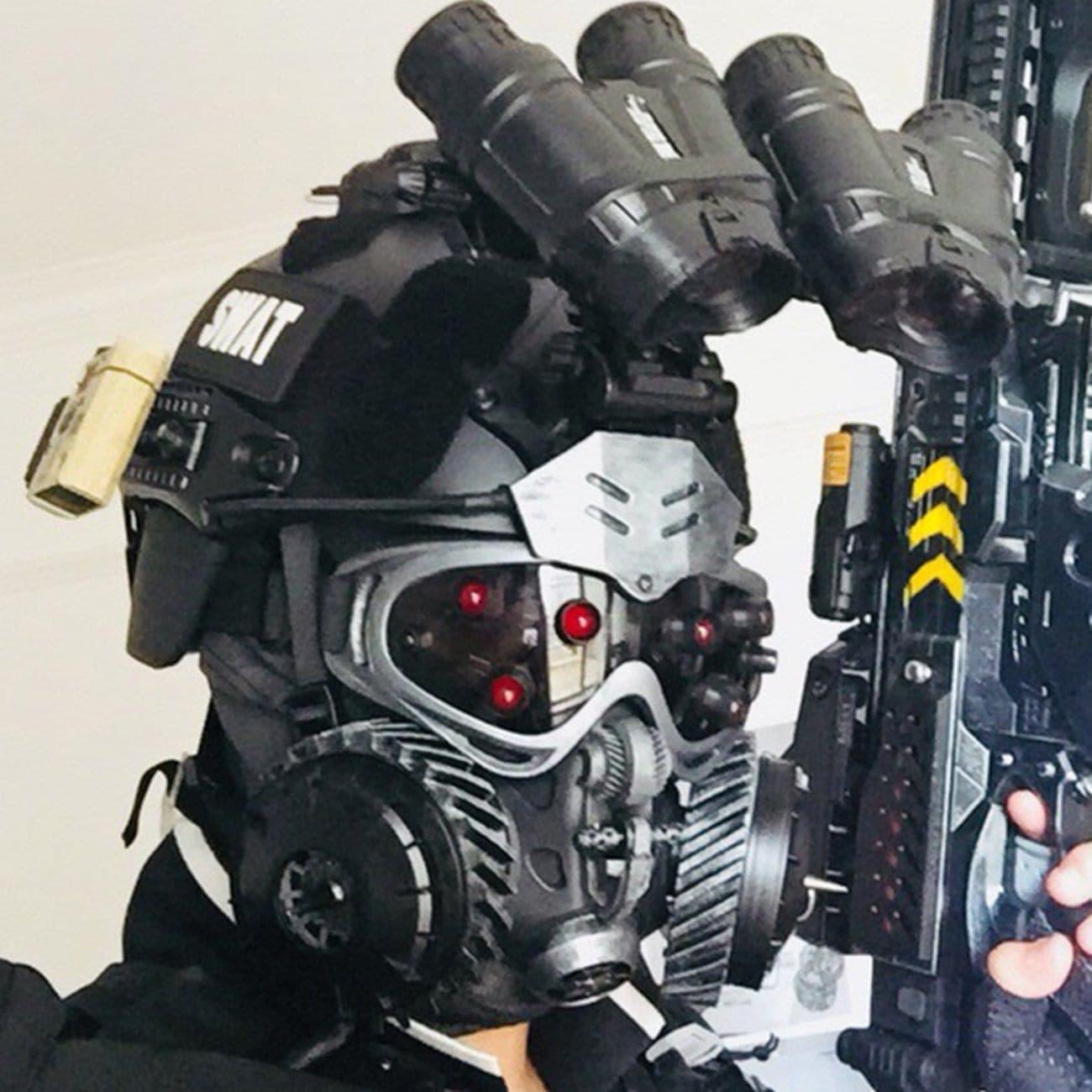 Cyberpunk Mechanical Sci-fi Steam Glow Mask