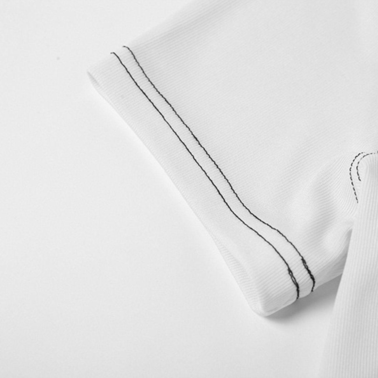 Patchwork Halter Label Short Sleeve T Shirt