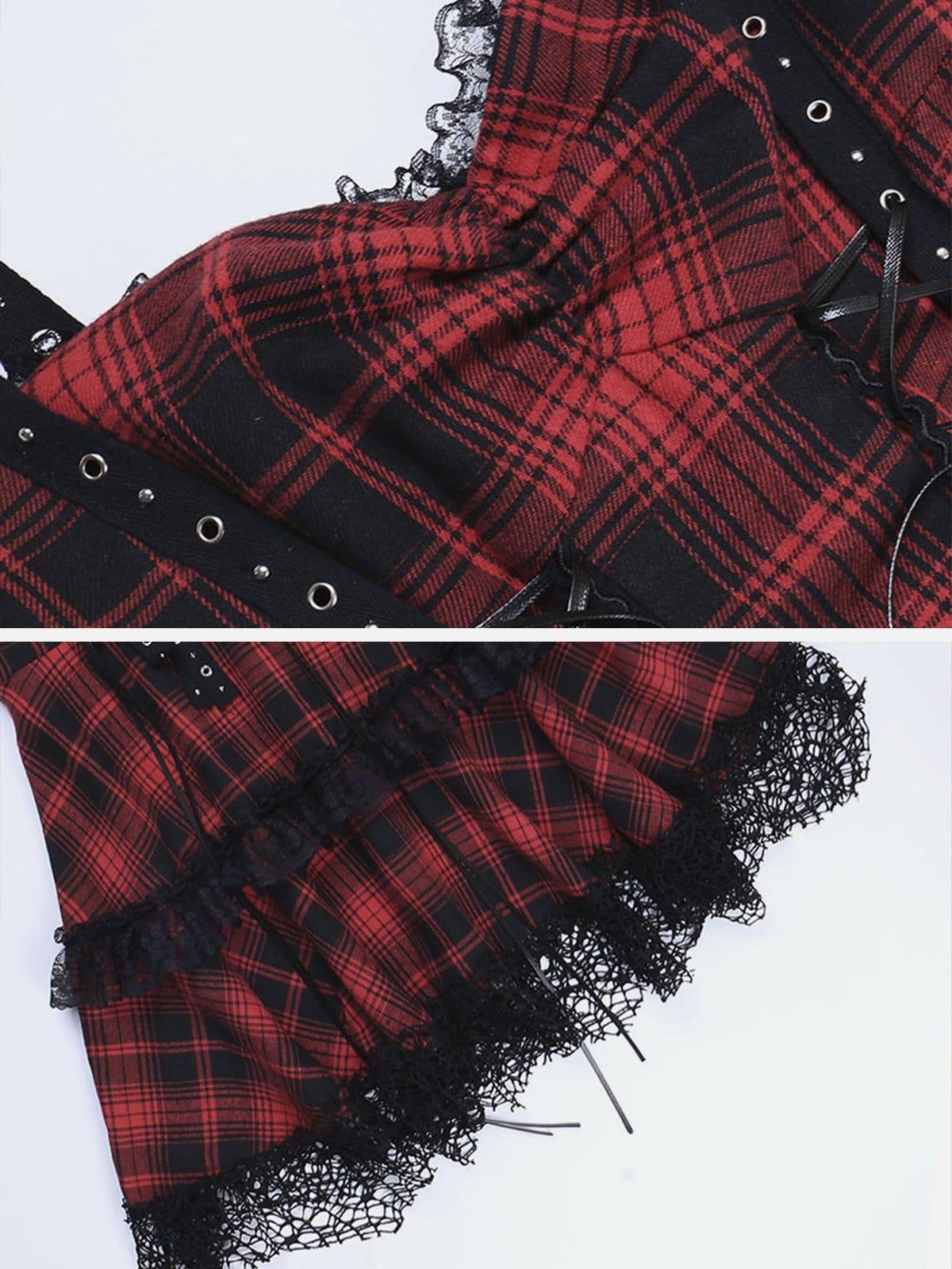 Plaid Straps Gothic Dress