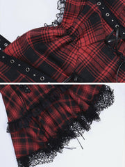 Plaid Straps Gothic Dress