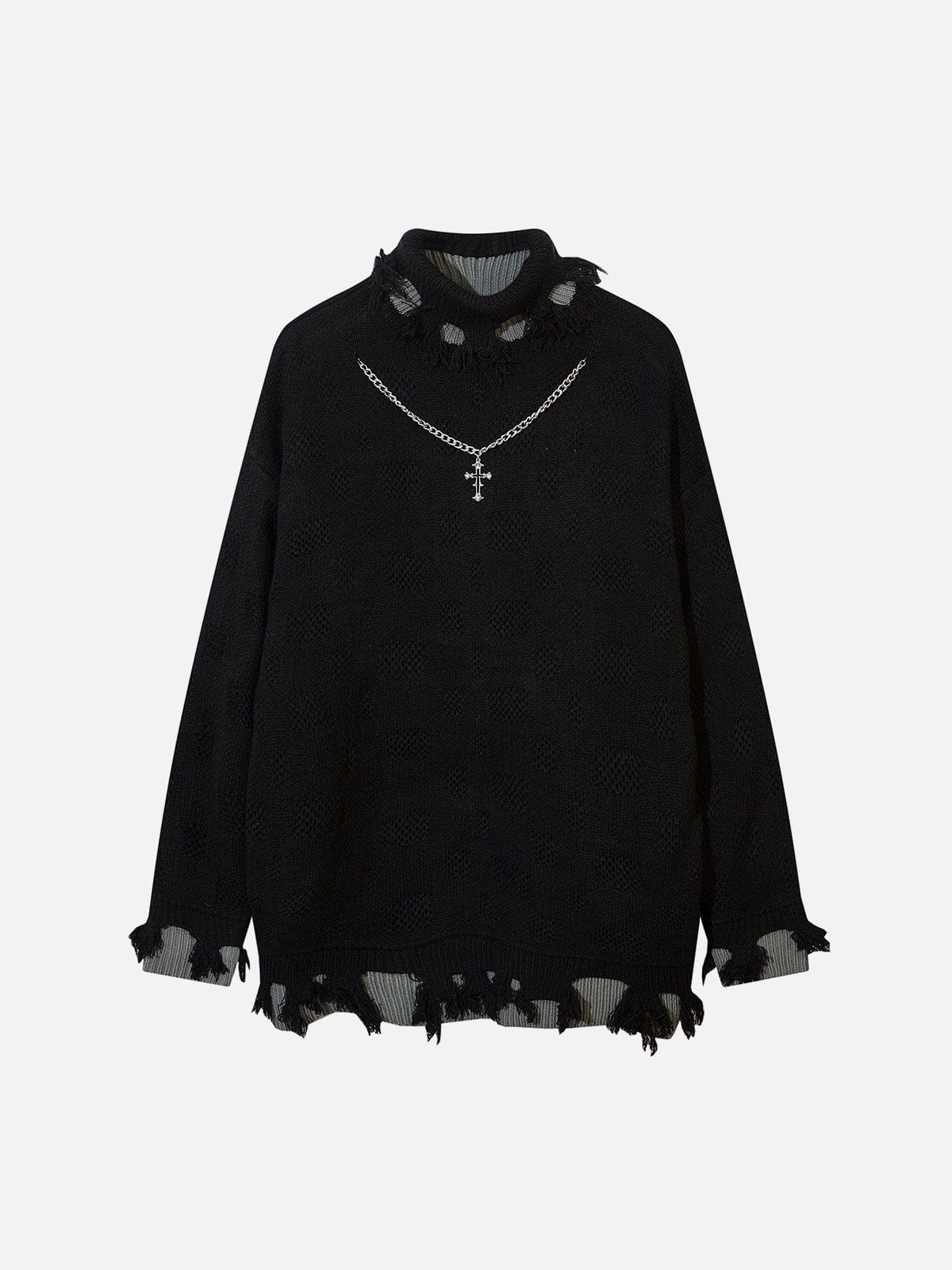 Vintage Cross Necklace Sweater