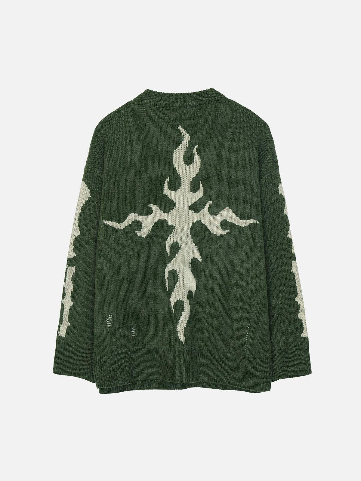 Fire Cross Letters Sweater