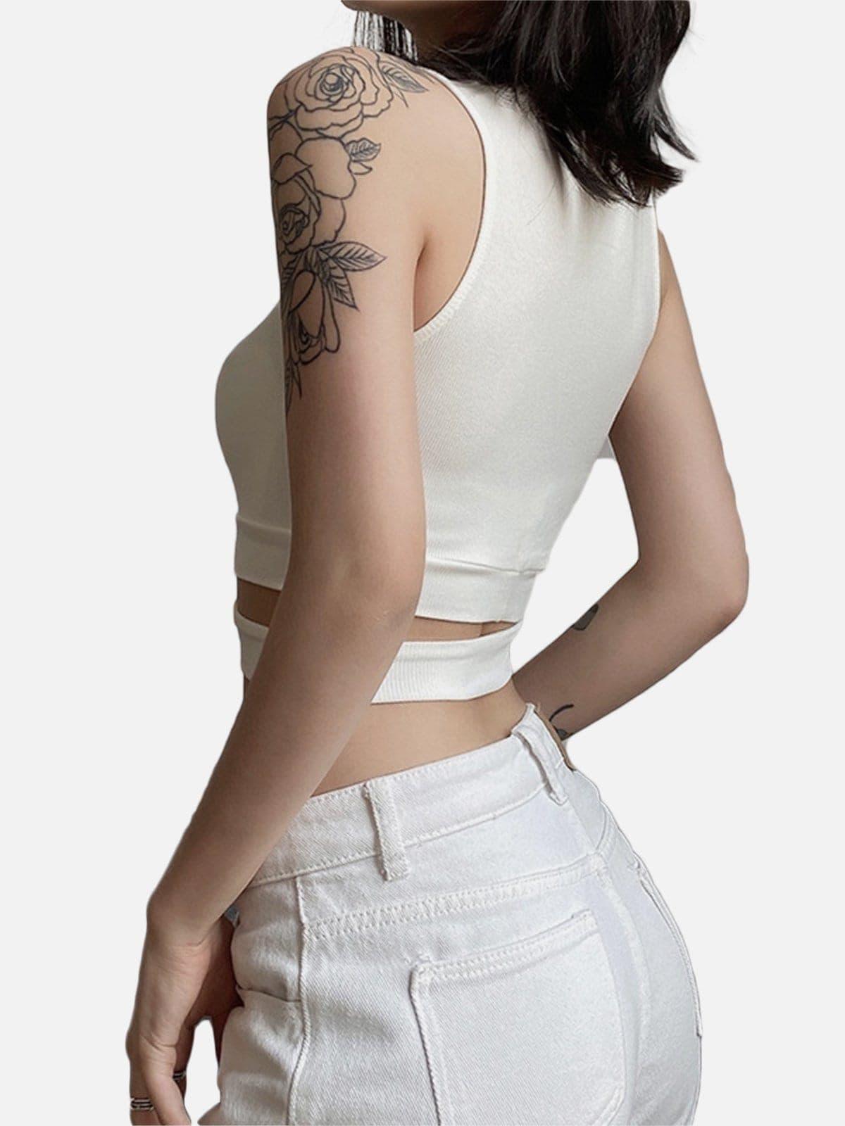 Hollow Embroidery Vest