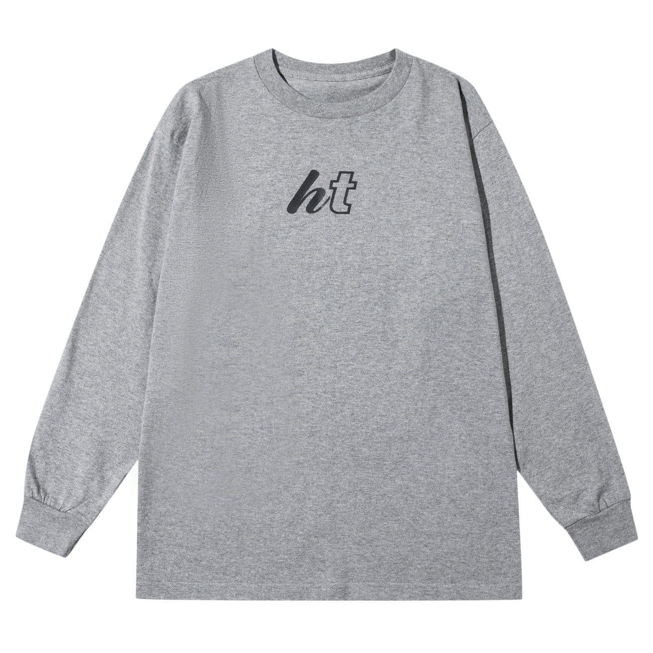 Solid Color Print Sweatshirt