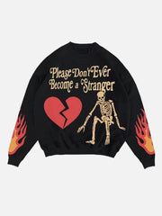 Flame Skeleton Knit Sweater