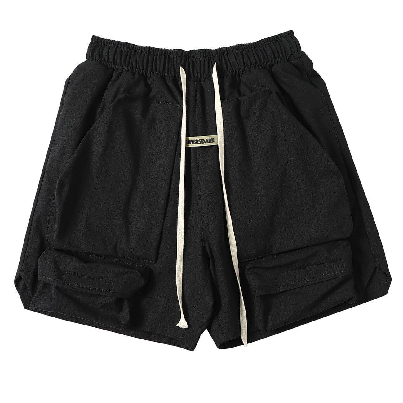 Three-dimensional Pleated Pockets Cargo Shorts