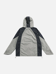 Patchwork Big Pocket Zip Up Jacket