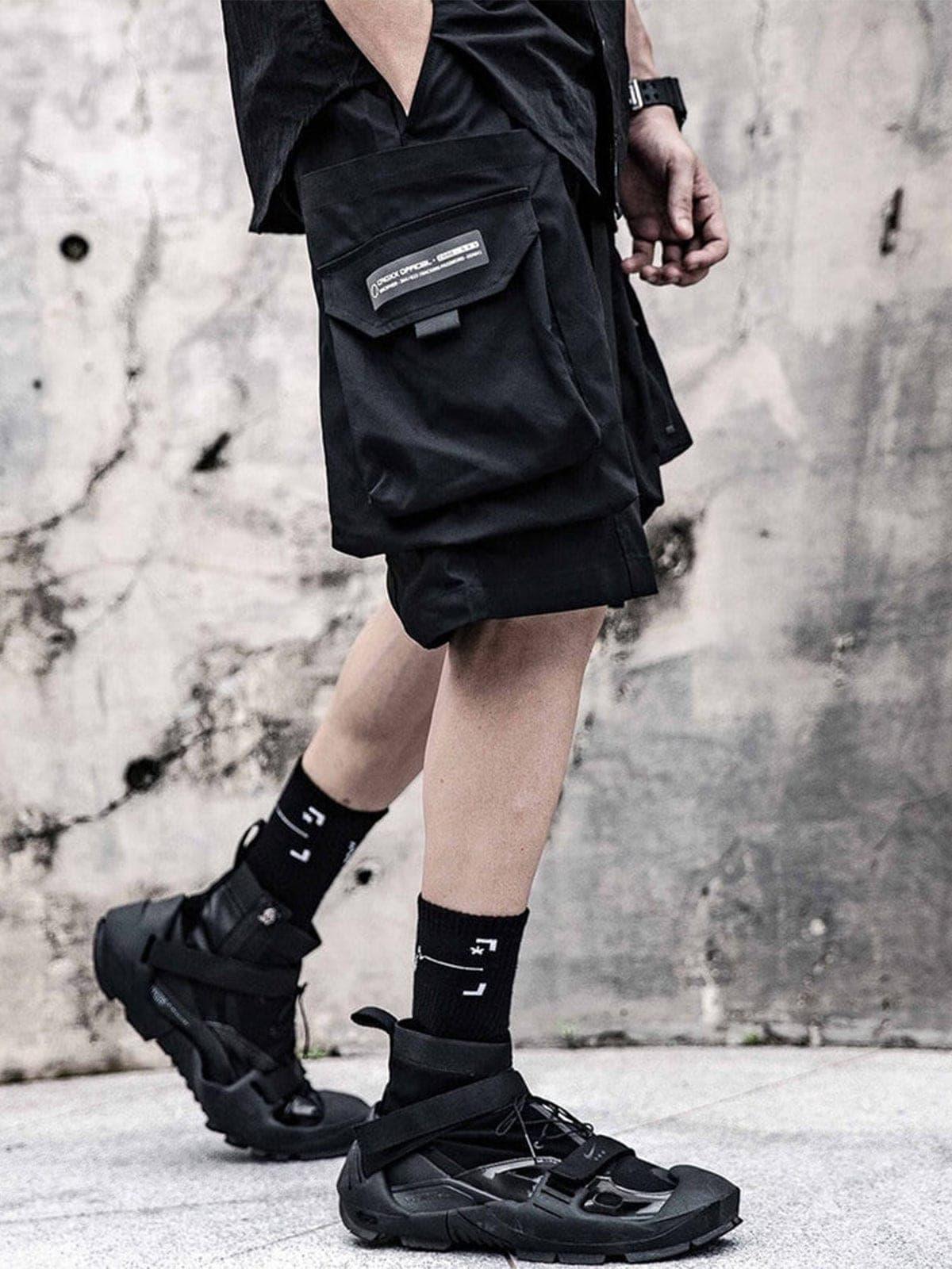 Dark Functional Big Pockets Nylon Shorts