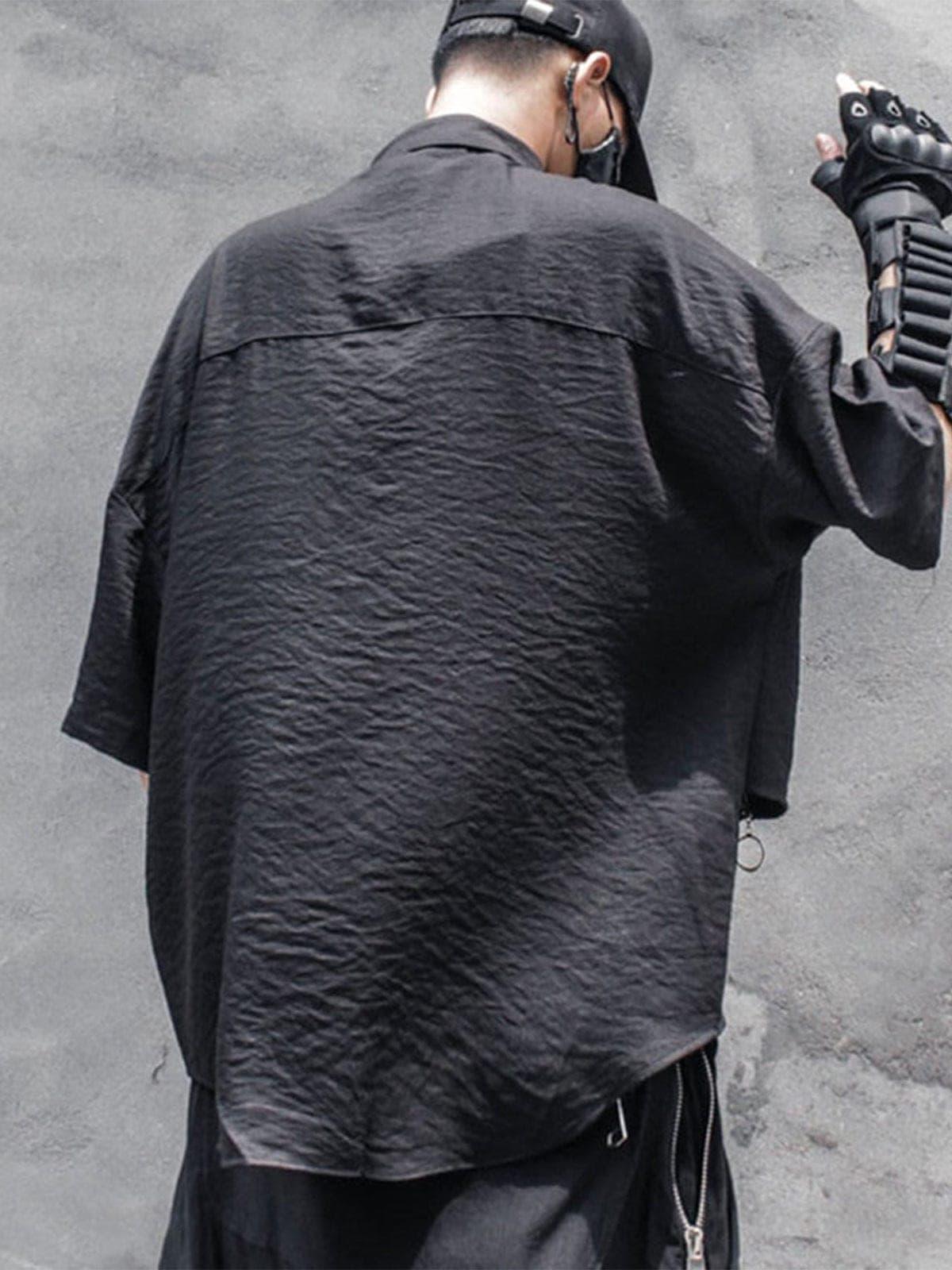 Dark Personalized Zipper Patchwork Shirt