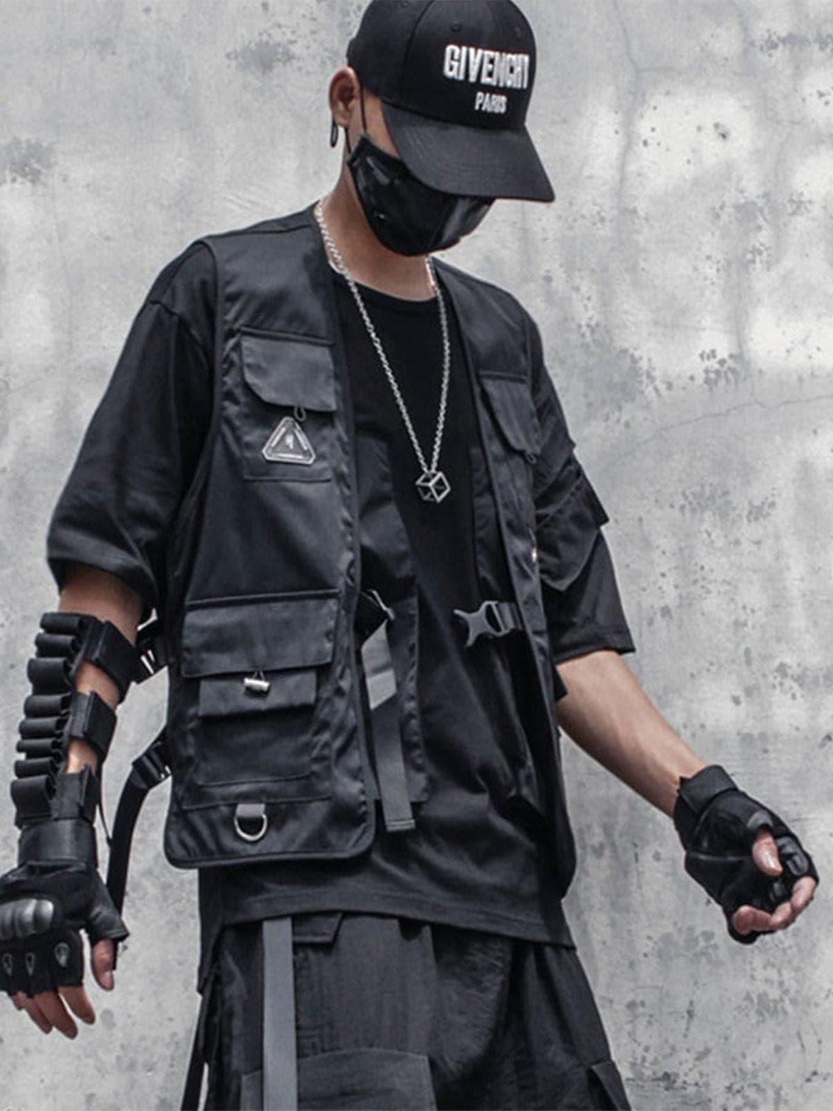 Function Ribbons Buckle Cardigan Vest