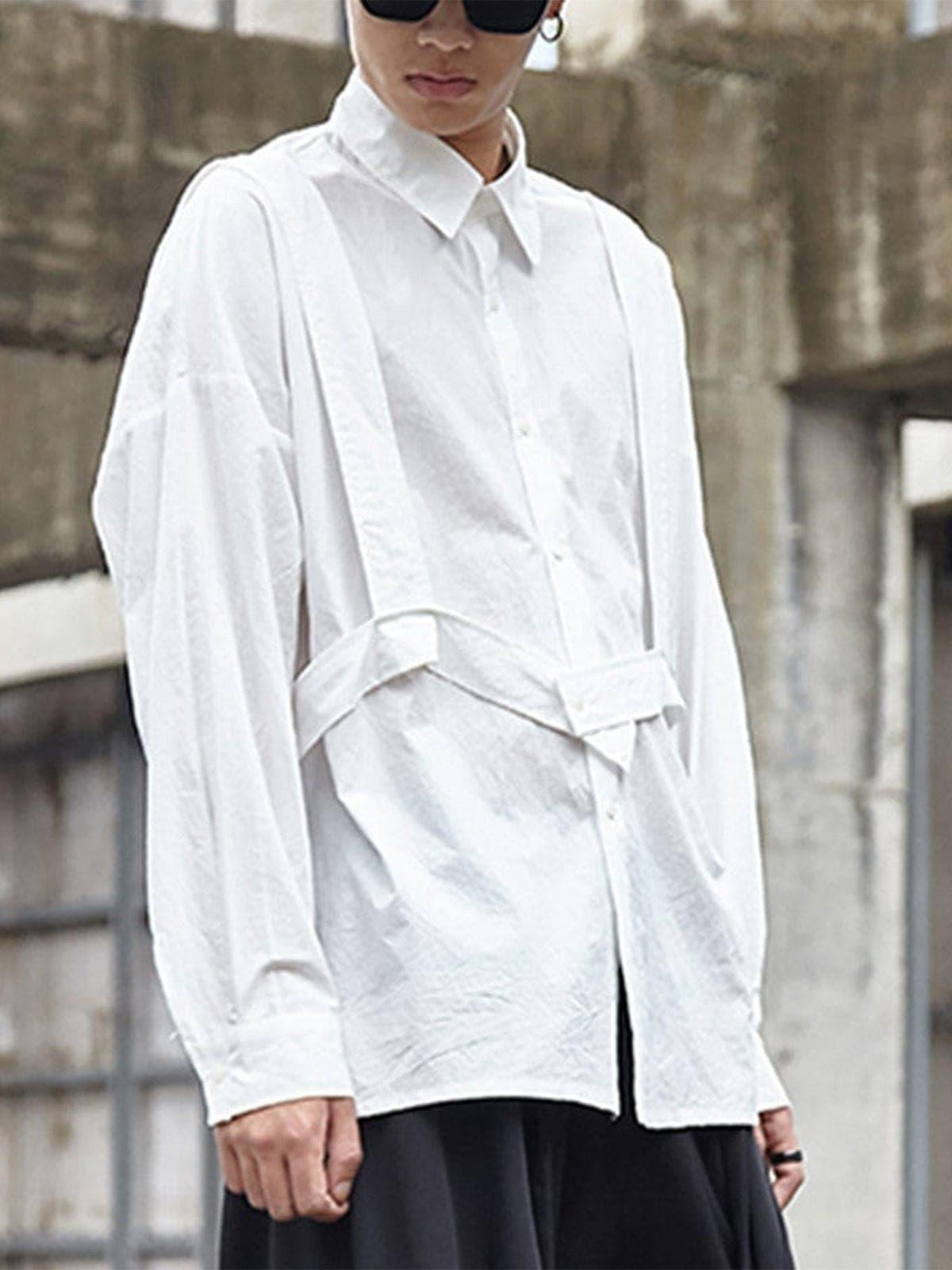 Dark Function Strap Oversized Long Sleeve Shirt