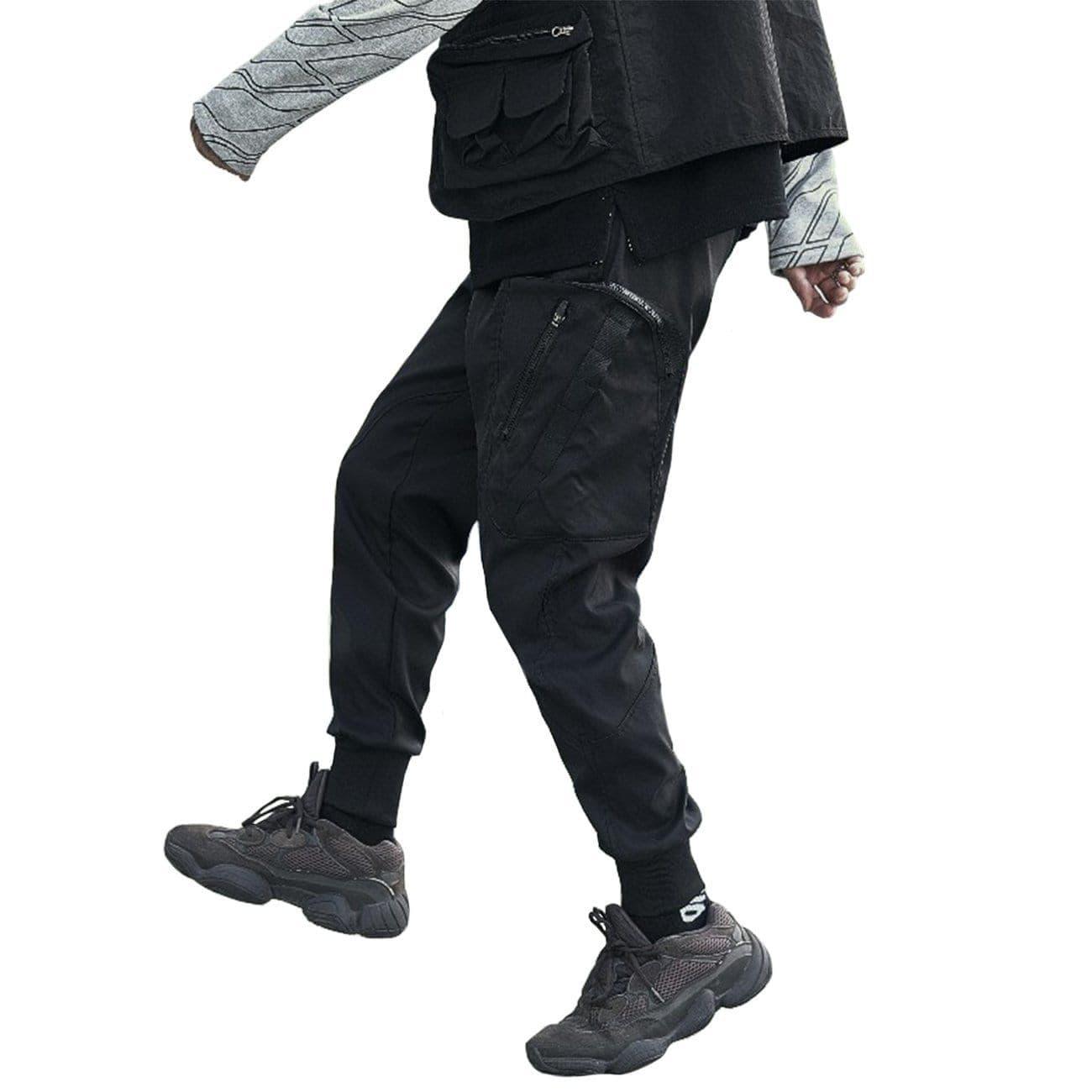 Techwear Oblique Zipper Pockets Cargo Pants