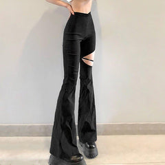 High Waist Cut-out Flared Pants