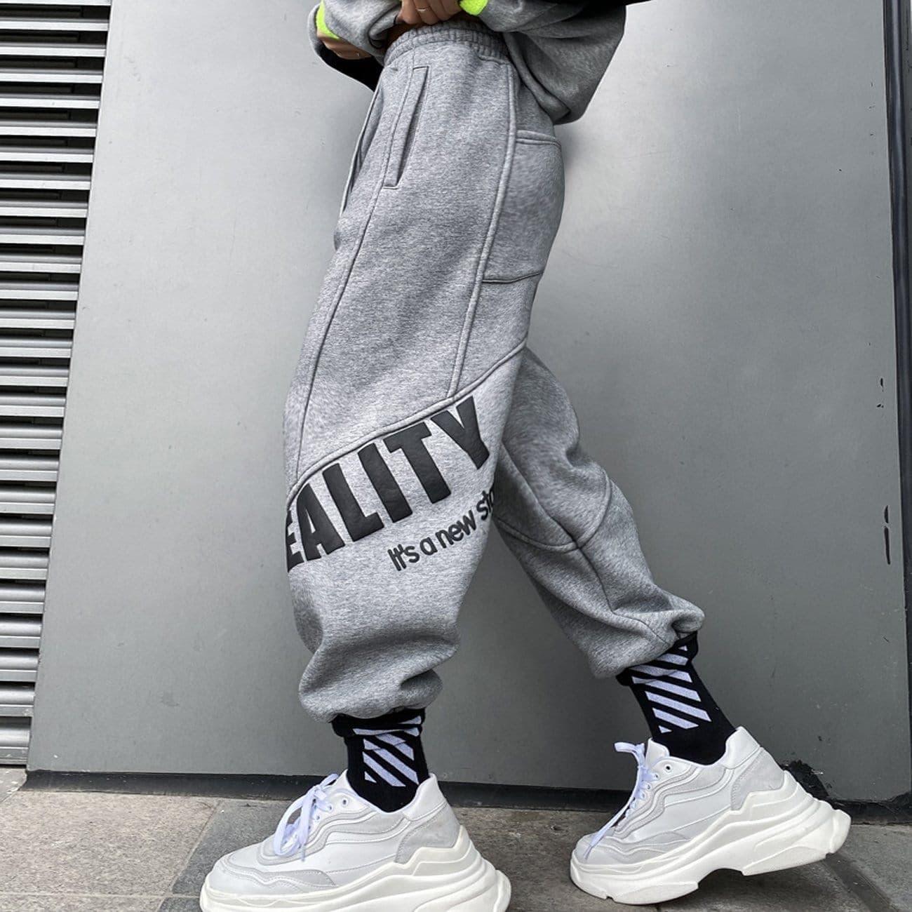 Asymmetry Print Harem Pants