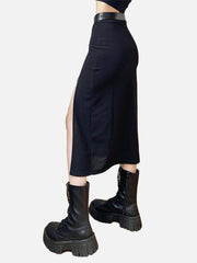 Zip Up Split Skirt